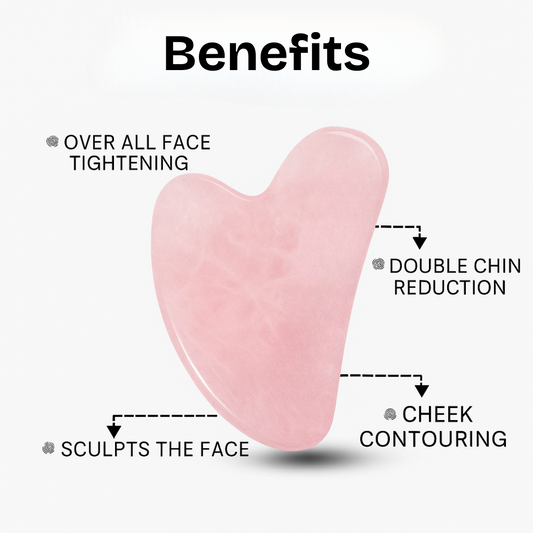 Rose Quartz Gua Sha Facial Massage Stone