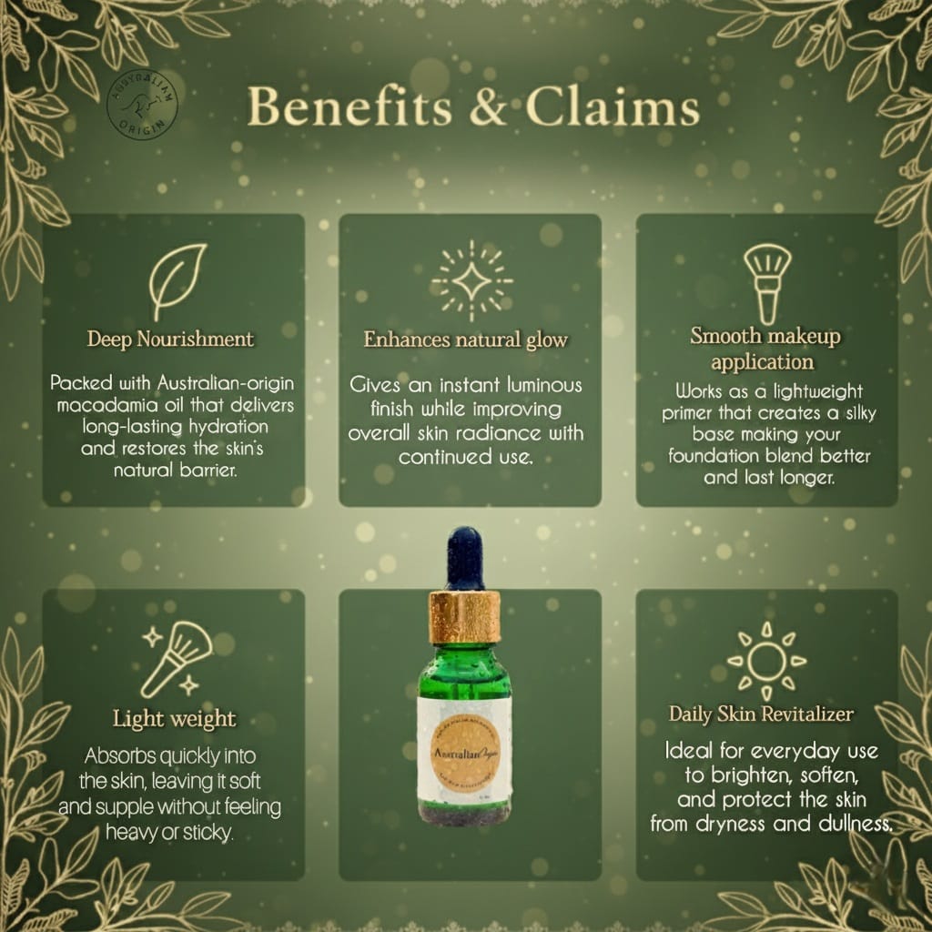 Pure Australian Pre makeup Macadamia Oil